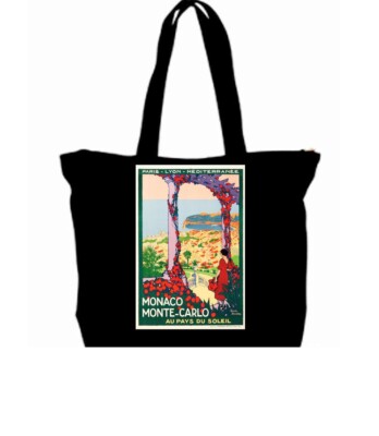 Come To Monte Carlo Travel Poster Tote Bag Grocery Beach Bag Vintage 1933