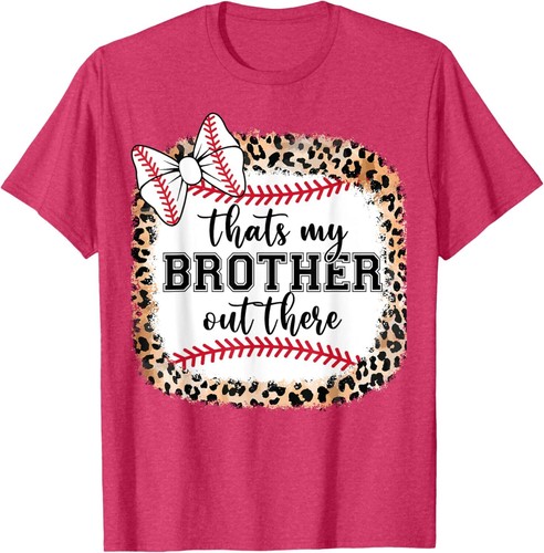 Baseball Sister Thats My Brother Out There Baby Toddler Girl T-Shirt - Picture 10 of 15