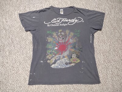 Vintage 90s 00s Ed Hardy T-shirt Large Japan Tattoo Art Style 