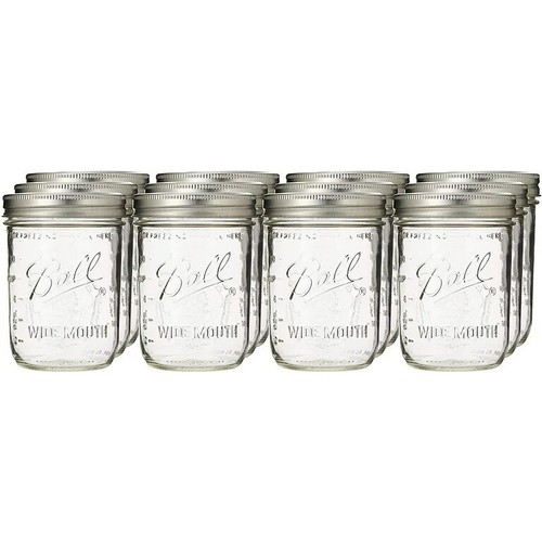 Ball®Wide Mouth Quart 32oz. Glass Mason Jars with Lids and Bands, 12 Count - Picture 2 of 7