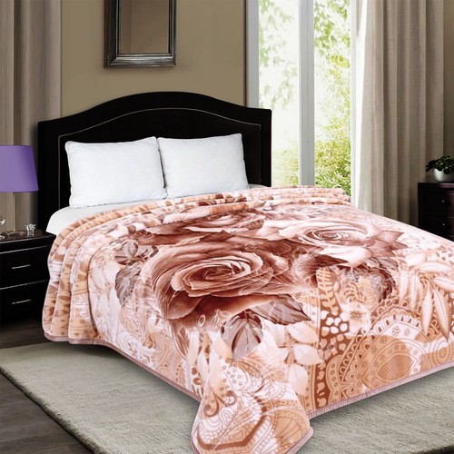 Heavy Weight Soft 2PLY Blankets Reversible Bed Throw King Size Comforter - Picture 10 of 34