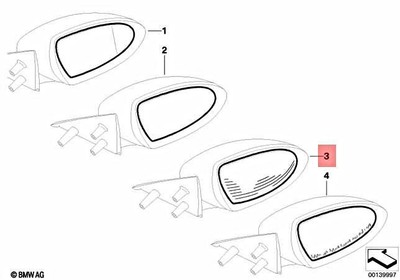 Genuine BMW M6 E60 E61 E63 M5 Mirror Glass Heated Convex Right  