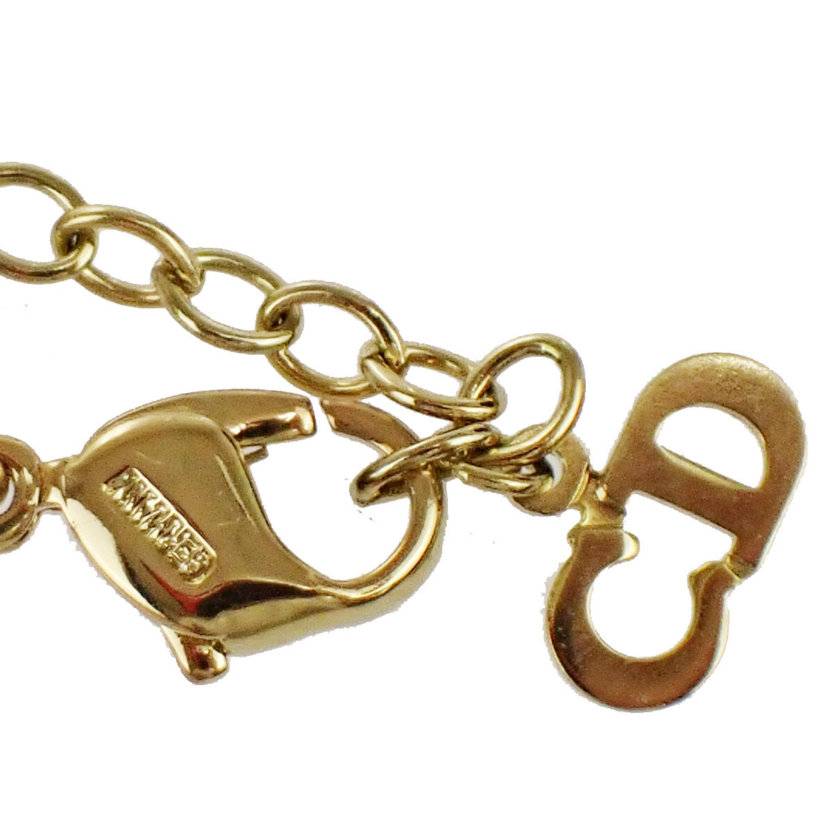 CHRISTIAN DIOR Flower Motif Chain Necklace GoldPlate… Gem