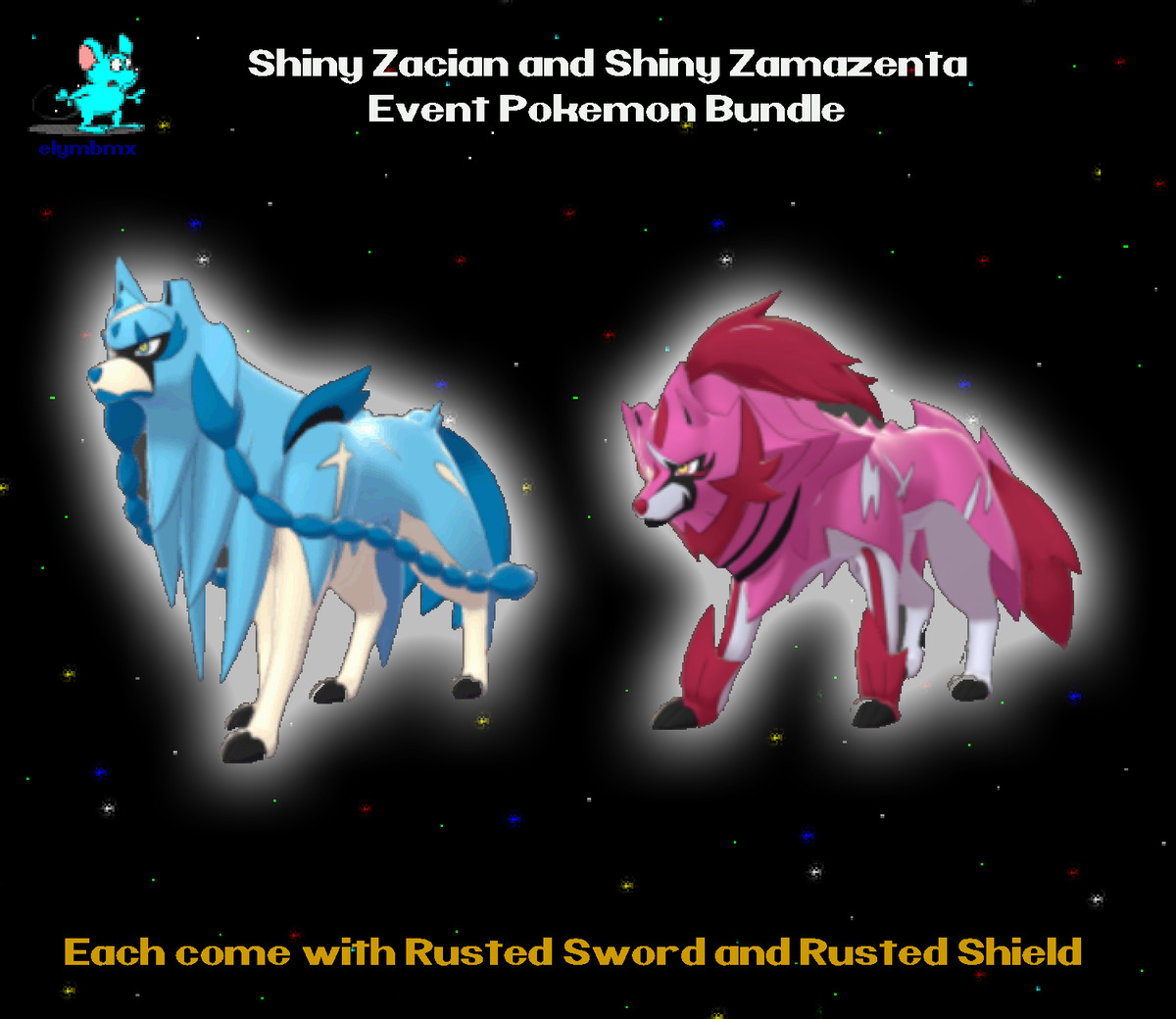 Shiny Zacian & Zamazenta (6IV, Event, Battle Ready) - Pokemon Sword and  Shield - Rawkhet Pokemon