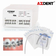 AZDENT Dental Orthodontic Mini Brackets Braces /Niti Round Arch Wires Natural