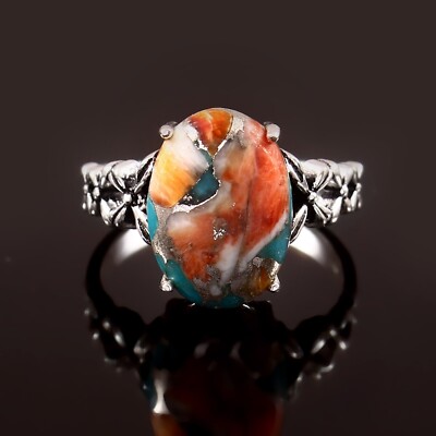925 Sterling Silver Mohave Turquoise Gemstone Handmade Jewelry Ring All Size