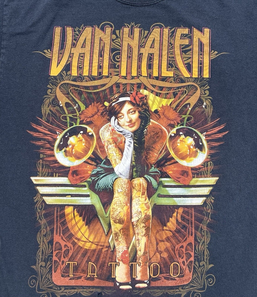Van Halen タトゥーアート Tシャツ 2012ツアー Van Halen 2012 Tattoo Concert Tour T Shirt Size Medium M Y2K