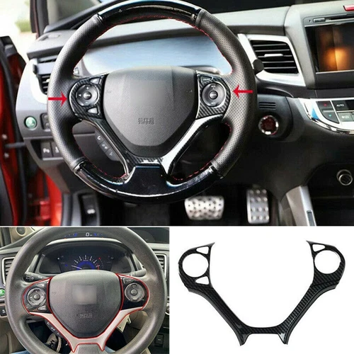 Cubierta/ajuste del cuadro del volante estilo fibra de carbono para Honda Civic 2012-2015 1x - Imagen 5 de 10
