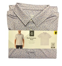 Member's Mark Men's Short Sleeve Moisture Wicking Performance Polo Small Silver