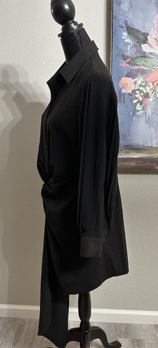 Boohoo Assymetric Kleid Damen Gr. 10 schwarze Taillenknoten Stretch gefüttert Chiffon - Bild 6 von 18