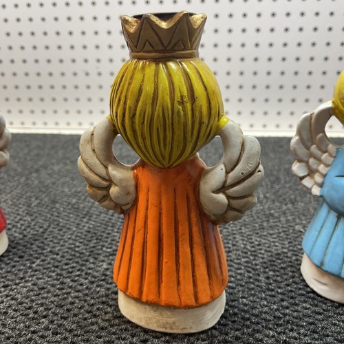 Vintage Homco Christmas Angels Crowns Candle Holders Figurine 3Pc. Set 5256 - Picture 11 of 24