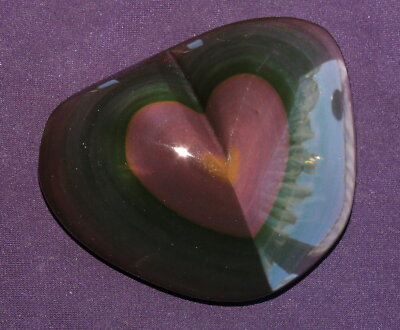 Regenbogen-Obsidian poliert, Mexico, Herz, 116,4g 76x60x19mm, Heilstein