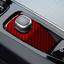 Red Carbon Fiber Engine Ignition Switch Panel Cover Trim For Volvo XC60 2018-25