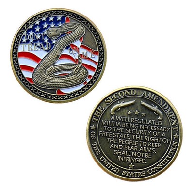 100PCS Coin US Constitution The Second 2ND Amendment Don't Tread On Me Challenge