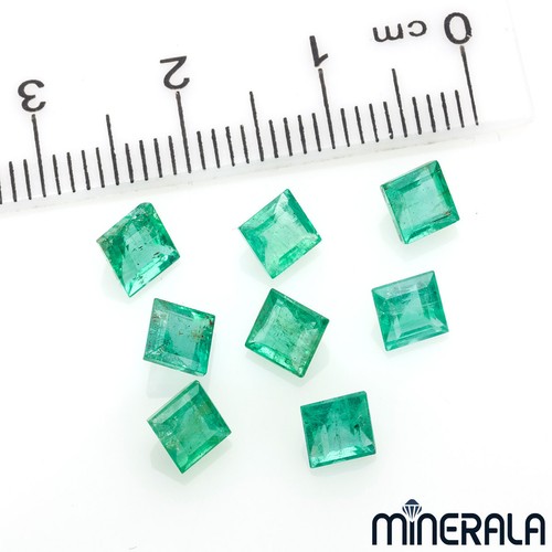 NATURAL UNTREATED EMERALD SQUARE FACETED  LOOSE GEMSTONE 4mm - 4.5mm WP001E4 - Picture 1 of 5