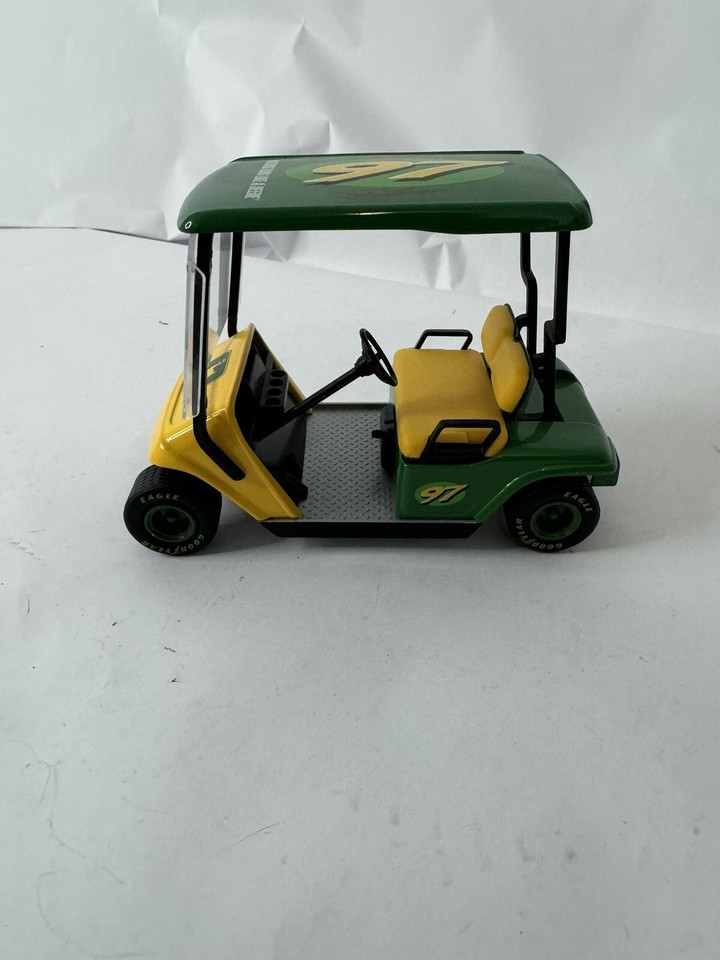 John Deere (Chad Little) Motorsports Die Cast Golf Cart Bank with Key 1