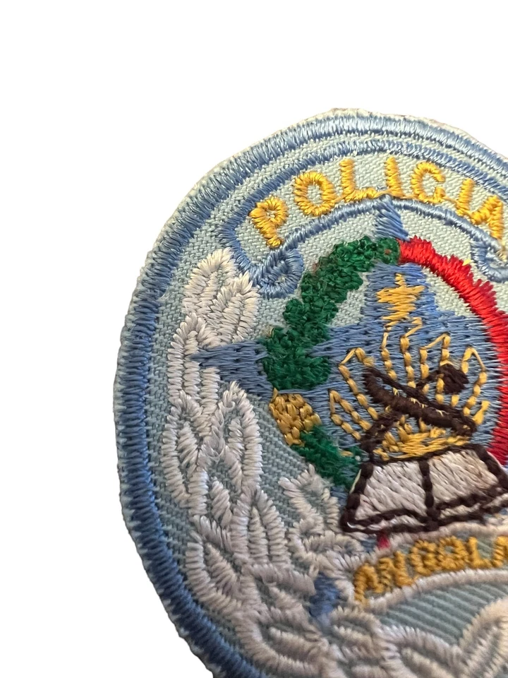 Angola Police Patch Badge Africa Policia Round Blue & Yellow 2.25" Lot Of 15 New - Image 3 of 4