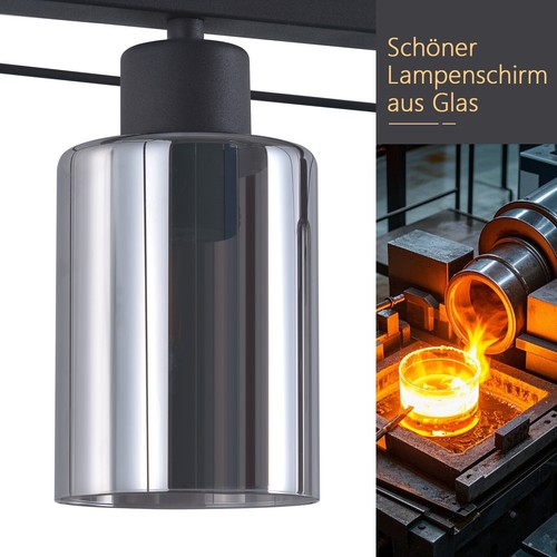 GBLY 3 Flammig E27 Grau Glas Hängelampe ohne Glühbirnen Hängelampe für Esstisch - Bild 7 von 11