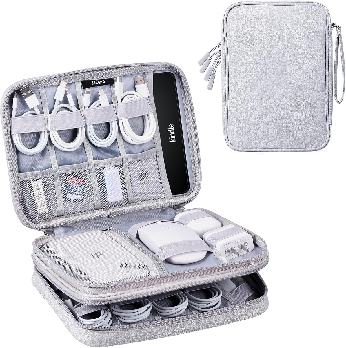 Cable Organizer Bag, Large Charger Cord Travel Case for