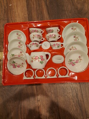 Little Duchess Toy China Tea Set   Cherry Blossom Pattern 21 peaces.