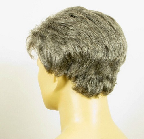 Herrenperücke Naturhaar grau Pfeffer und Salz Ref. SEBASTIEN 44 - Bild 4 von 8