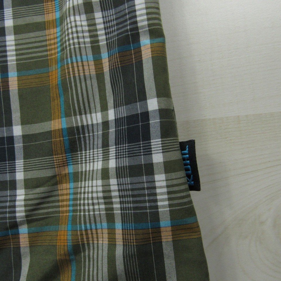 Kuhl Shirt Mens Large Green Orange Eluxur Button Up Outdoor Lightweight