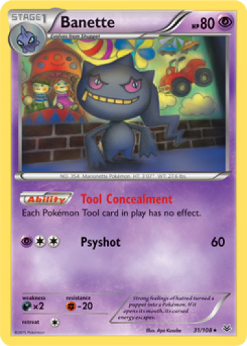 1x Banette 31/108 RARE XY Roaring Skies Pokemon TCG Card NM
