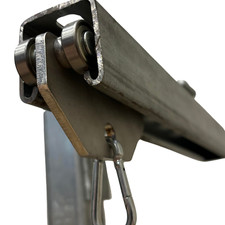 Carrello binario Unistrut resistente fattoria/fienile | corpo in acciaio inox 5 mm | Made in UK