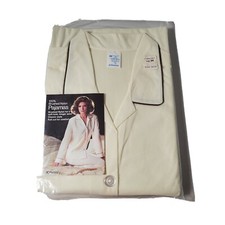 Vintage JC Penny 100 Brushed Nylon 2 Piece Pajamas Women's Size 34 Full Cut