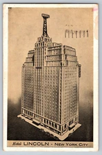 Postcard Hotel Linclon New York City 1940 A3