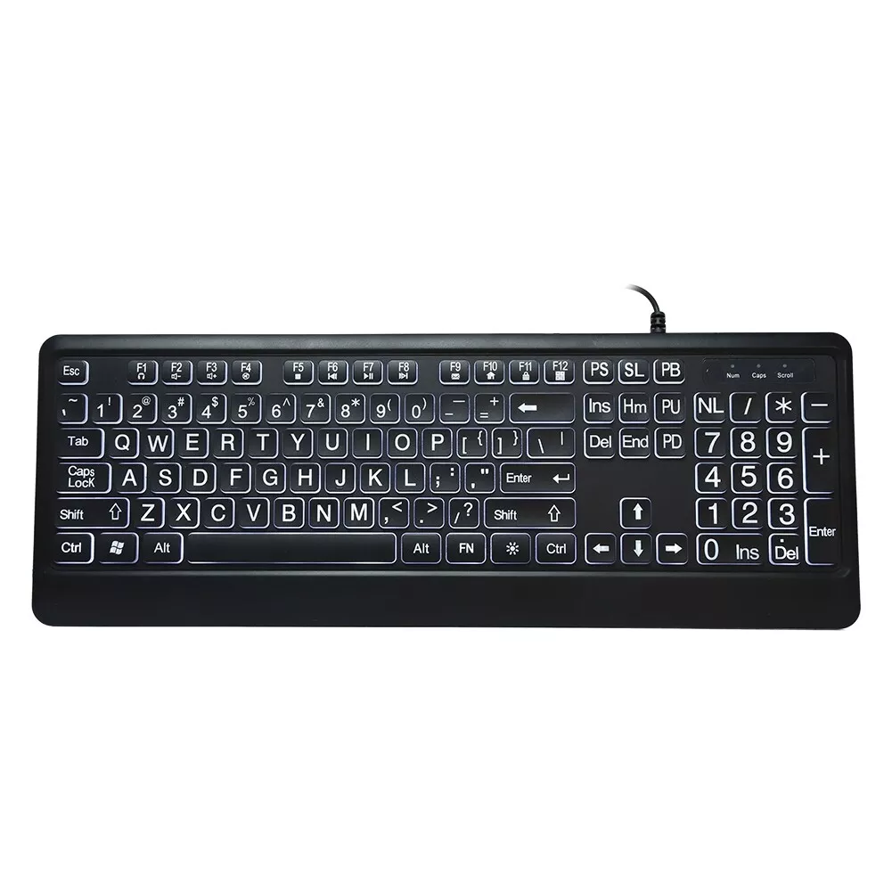 White led backlit keyboard clearance