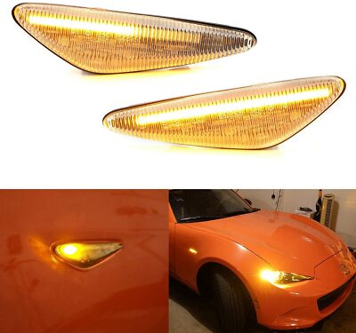 Für Mazda MX-5 RX-8 2016-2019 Klar Sequentielle LED Seitenmarkierungssignal Licht SET
