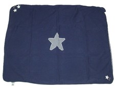 VTG Gymboree Reversible Baby Blanket Navy Blue White One Two Stars Stripe 90's