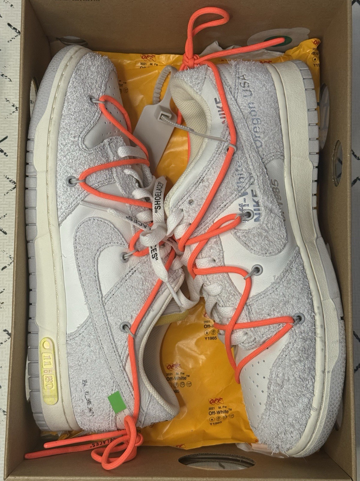 OFF WHITE X NIKE Nike Dunk Low X Off White lotto 11 di 50 taglia 10 VNDS OG scatola