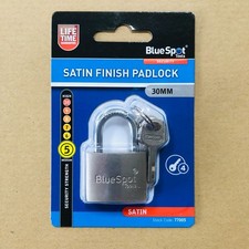 30mm Satin Finish Padlock Security Solid Pad Lock 4 Keys Shed Gym Locker Secure