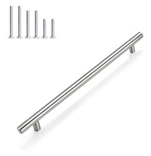 50 Pack 10 Inch 256mm Hole Center Cabinet Handles T Bar Style Brushed Nickel
