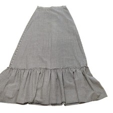 Vintage Homemade Navy Gingham Checkered Maxi Ruffle Skirt Size 2/XS Prairie