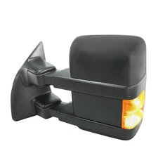 Replacement Black Textured Driver Side Power Door Mirror w/Heated Dual Glass