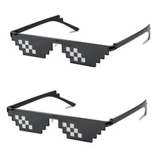 Thug Life Sunglasses Funny Pixelated Gamer Glasses Party Disco Cool B2876-F2