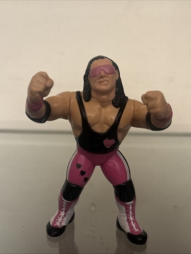 Vtg 1991 Bret Hart WWF Hasbro Titan Sport Pink Com...