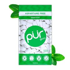 Aspartame Free Chewing Gum 100 Percent Xylitol Natural Spearmint Flavor Sugar