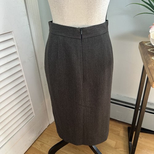 MAX MARA Womens Skirt 8 Dark Olive Green Wool Blend Midi Pencil Classic Capsule - Picture 4 of 13