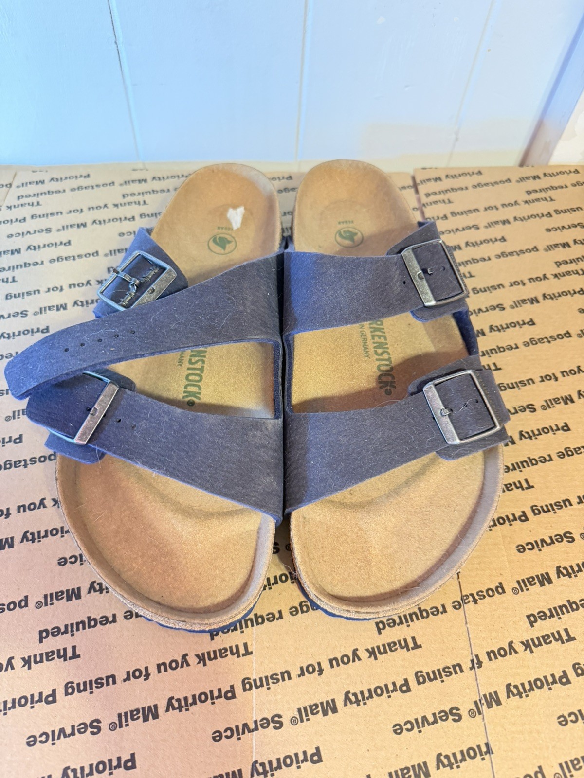 Birkenstock 'Arizona' Sandal Blue US Men's Size 12 Used Good Condition No Box