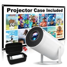 Mini Projector, Native 1080P Portable Projector with Carrying Case, 4K Ivory