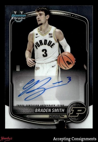 2025-26 Bowman Chrome University Prospect Autographs Braden Smith ROOKIE AUTO
