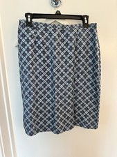 Ann Taylor blue patterned silk skirt. Sz 10P