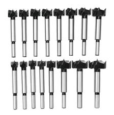 Forstner Drill Bit Set 15-35Mm 16 Pcs, Carbide Forstner Bits High Speed Steel Wo