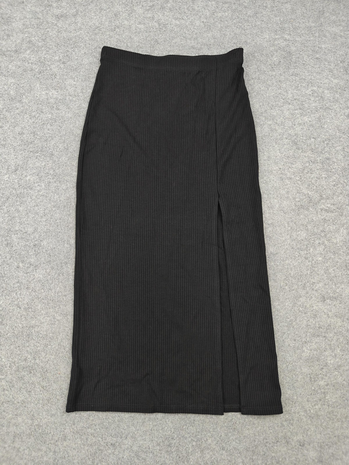 Reformation Skirt Womens XS Black Long Ribbed Pencil Slit Stretch Lyocell