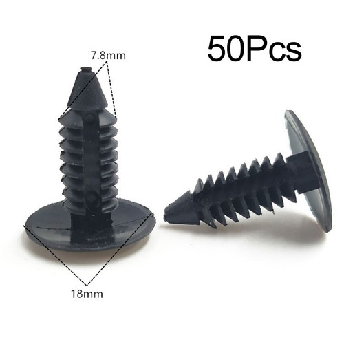 50 Pack of Plastic Fastener Clips 7 8mm for Car Trim and Bumper Solutions - Picture 3 of 7