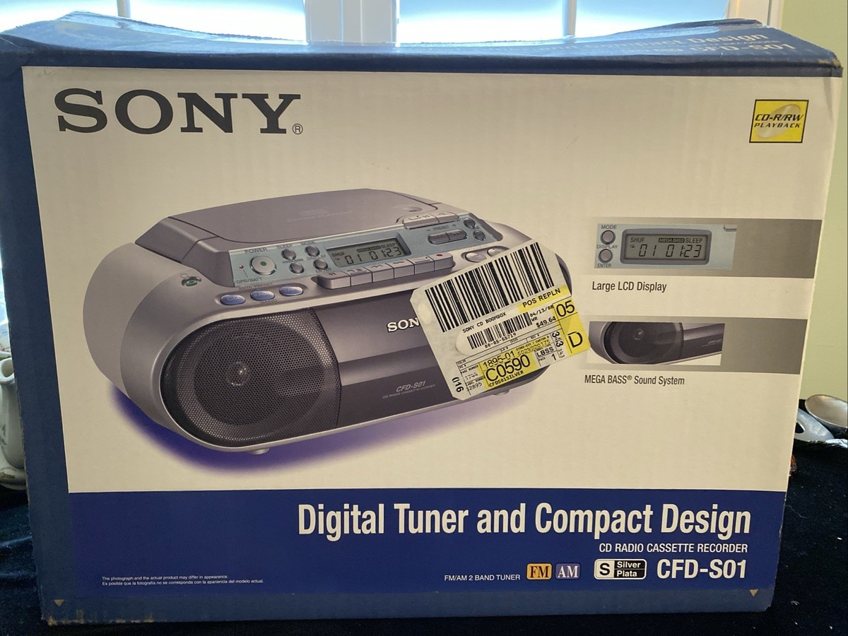 Sony CFD-S01 CD Cassette AM/FM Radio Boombox Stereo Player New Old